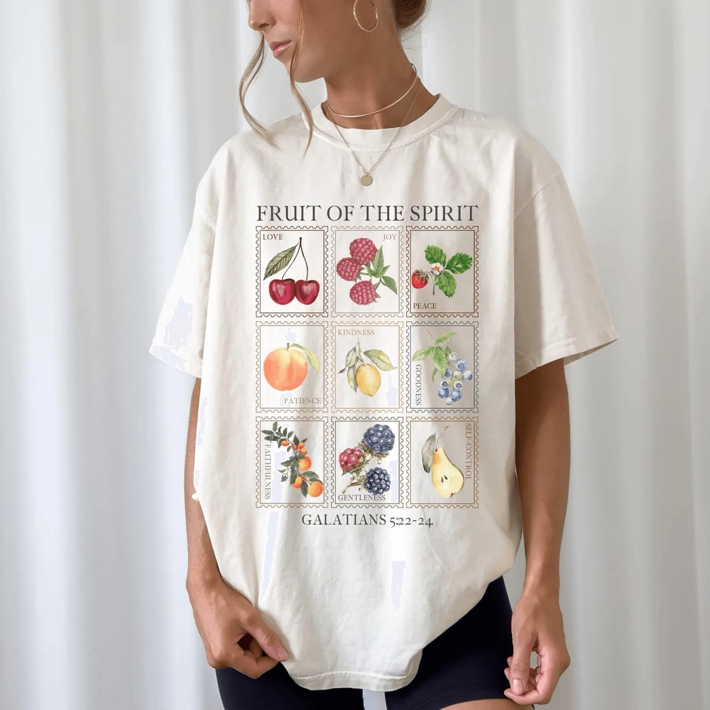 Fruits Of The Spirit Shirt Comfort Colors Christian Tee Faith Based Boho Jesus Shirt 0