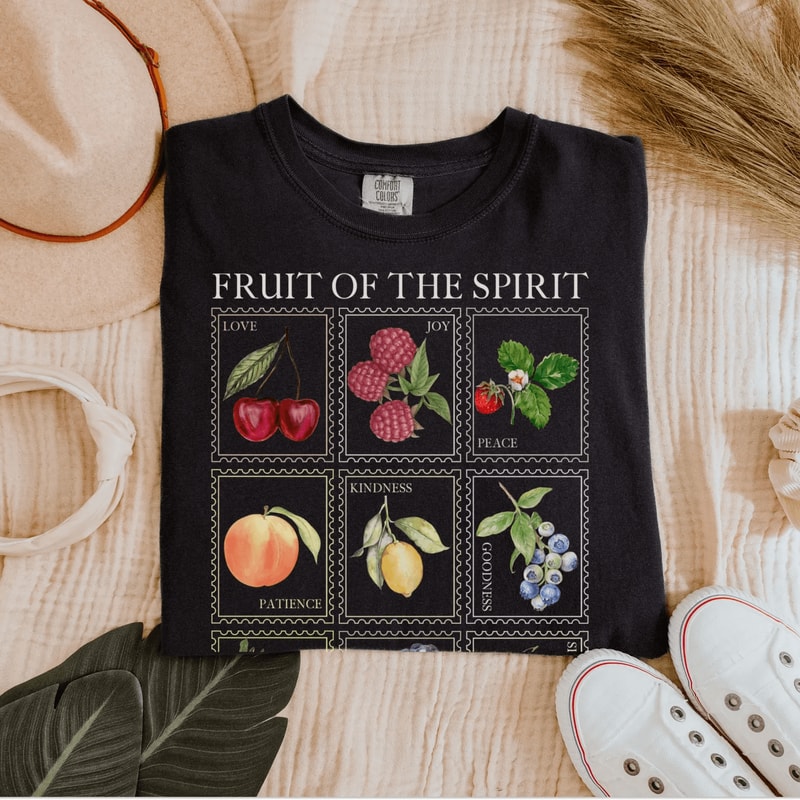 Fruits Of The Spirit Shirt Comfort Colors Christian Tee Faith Based Boho Jesus Shirt 4