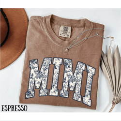 floral mimi shirt comfort colors chinoiserie grandma tee vintage toile de jouy mimi gift