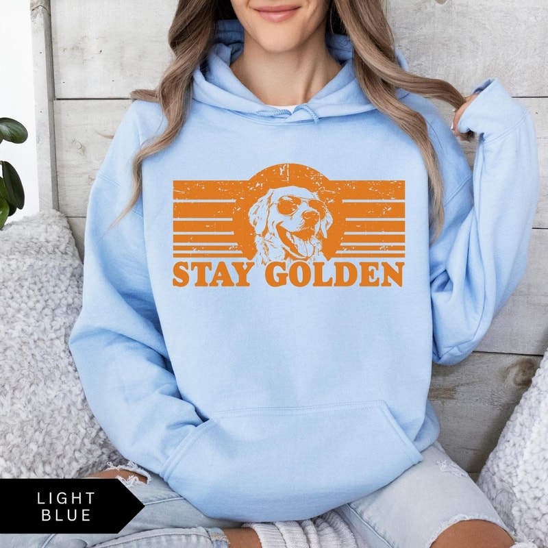 Stay Golden Hoodie Funny Golden Retriever Shirt Unisex Retro Dog Lover Hoodie 2