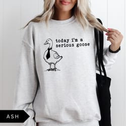 i'm a serious goose sweatshirt, goose shirt, funny sweatshirt, vintage retro graphic shirt, sarcastic sweatshirt