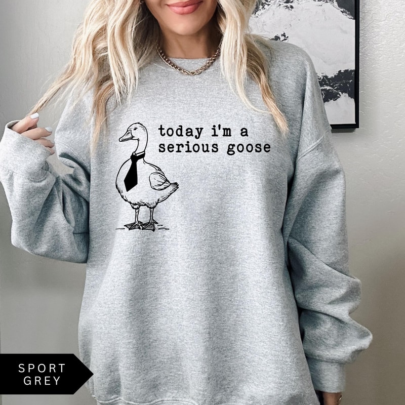 Im A Serious Goose Sweatshirt Goose Shirt Funny Sweatshirt Vintage Retro Graphic Shirt Sarcastic Sw 3