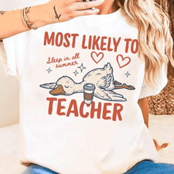 comfort colors most likely to sleep in all summer shirt | funny teacher summer sweatshirt tee