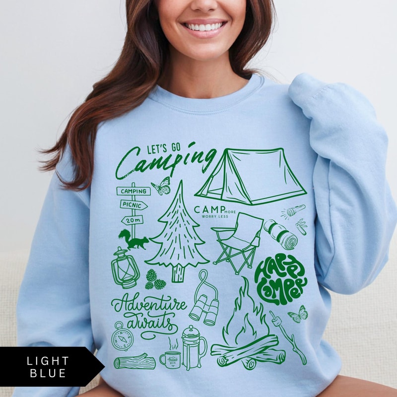 Etro Camping Sweatshirt Vintage Camping Collage Shirt Outdoorsy Sweatshirt Nature Shirt 3