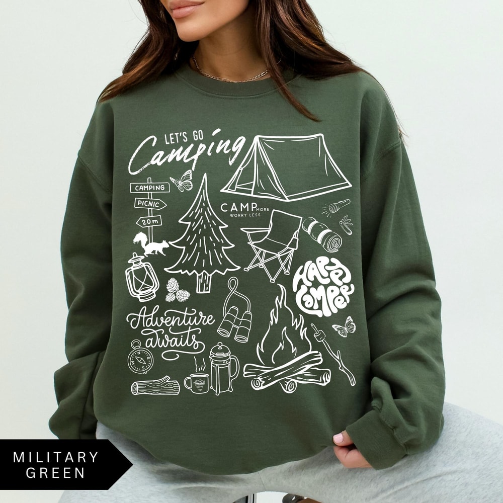 Etro Camping Sweatshirt Vintage Camping Collage Shirt Outdoorsy Sweatshirt Nature Shirt 4