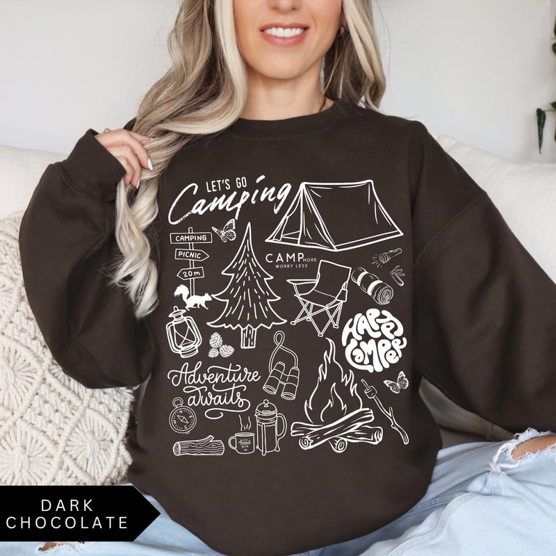 Etro Camping Sweatshirt Vintage Camping Collage Shirt Outdoorsy Sweatshirt Nature Shirt 5