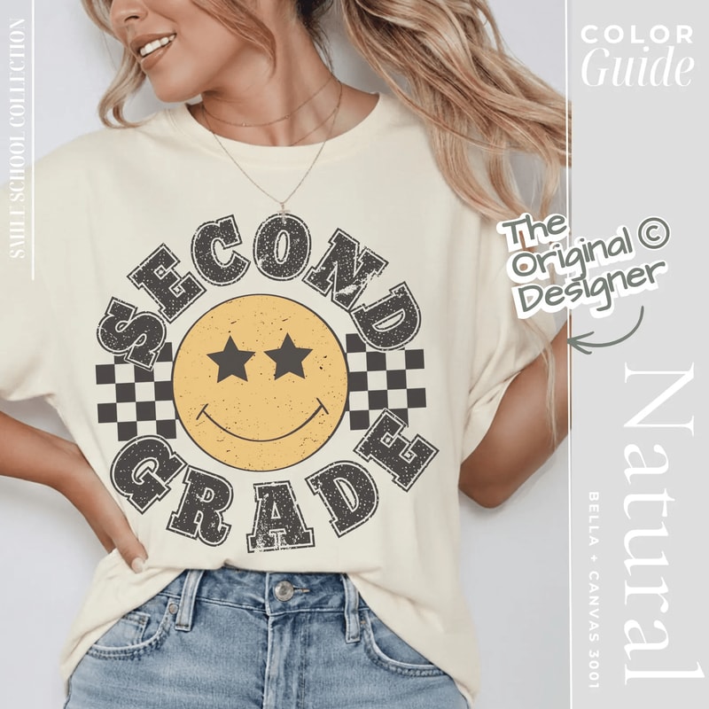 Comfort Colors Retro Second Grade Teacher Shirt 2nd Grade Back To School Team Tee 3