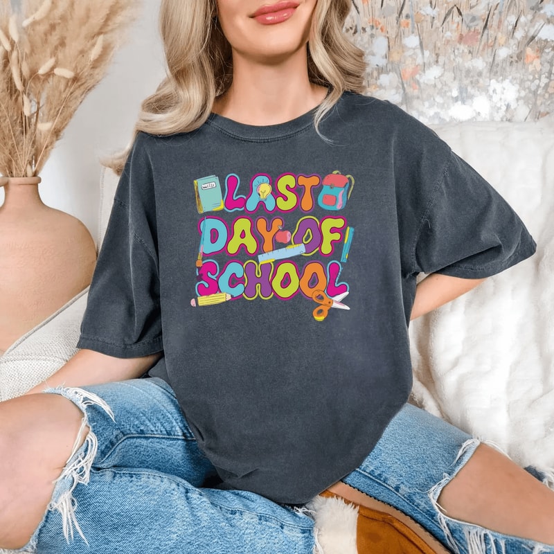 Comfort Colors Last Day Of School Teacher Shirt Preppy Teacher Summer Appreciation Tee 1