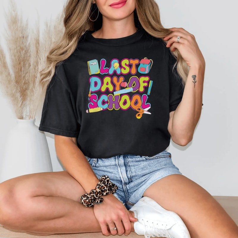 Comfort Colors Last Day Of School Teacher Shirt Preppy Teacher Summer Appreciation Tee 2