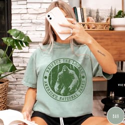respect the locals comfort colors t-shirt, unisex bigfoot shirt, funny national park shirt, vintage retro nature shirt