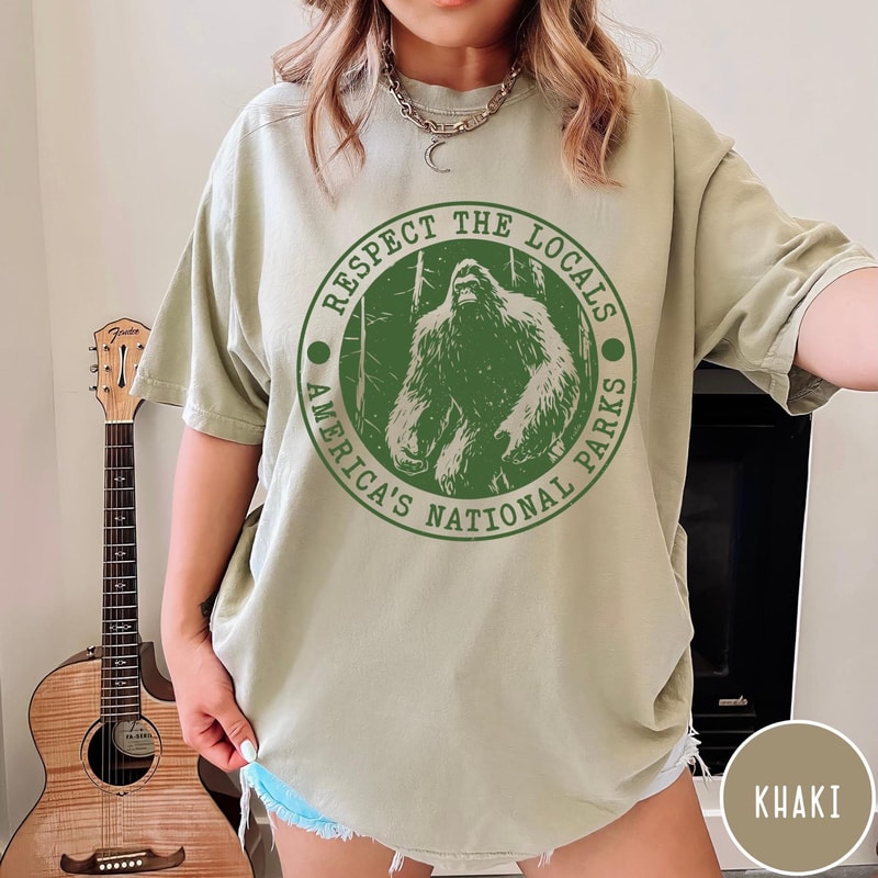 Respect The Locals Comfort Colors TShirt Unisex Bigfoot Shirt Funny National Park Shirt Vintage Ret 1