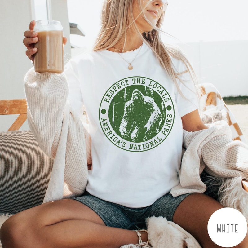 Respect The Locals Comfort Colors TShirt Unisex Bigfoot Shirt Funny National Park Shirt Vintage Ret 2