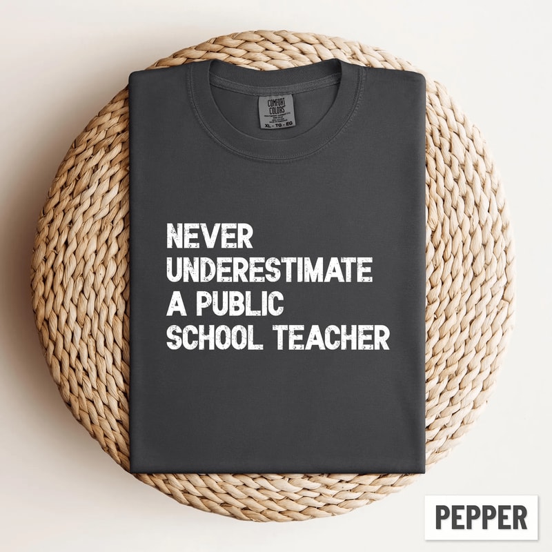 Comfort Colors Never Underestimate A Public School Teacher Shirt Inspirational Teacher Appreciatio 2