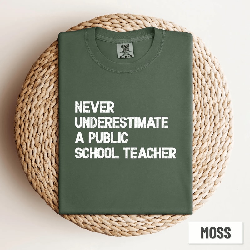 Comfort Colors Never Underestimate A Public School Teacher Shirt Inspirational Teacher Appreciatio 3