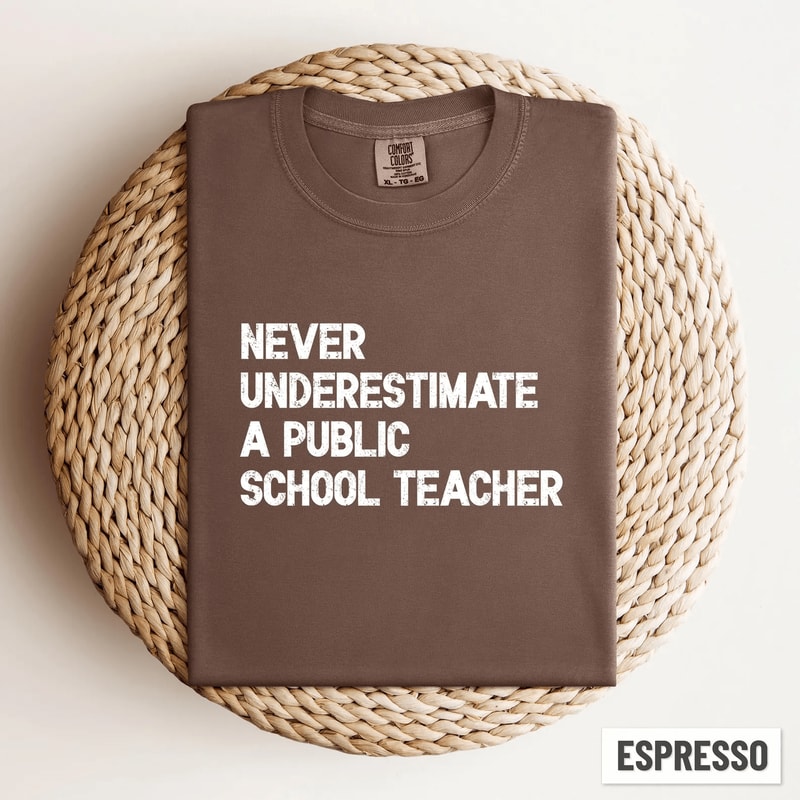 Comfort Colors Never Underestimate A Public School Teacher Shirt Inspirational Teacher Appreciatio 4