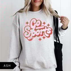 go sports sweatshirt, vintage distressed sports shirt, retro oversized football baseball basketball sweatshirt