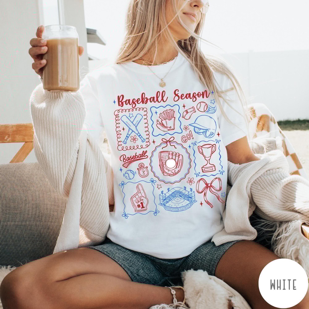 Baseball Season Comfort Colors TShirt Preppy Baseball Shirt Game Day Tee Coquette Baseball Mom Tshi 1