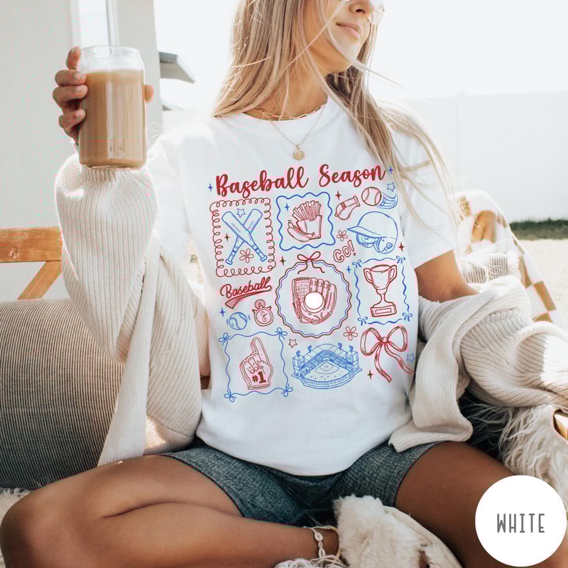 Baseball Season Comfort Colors TShirt Preppy Baseball Shirt Game Day Tee Coquette Baseball Mom Tshi 1