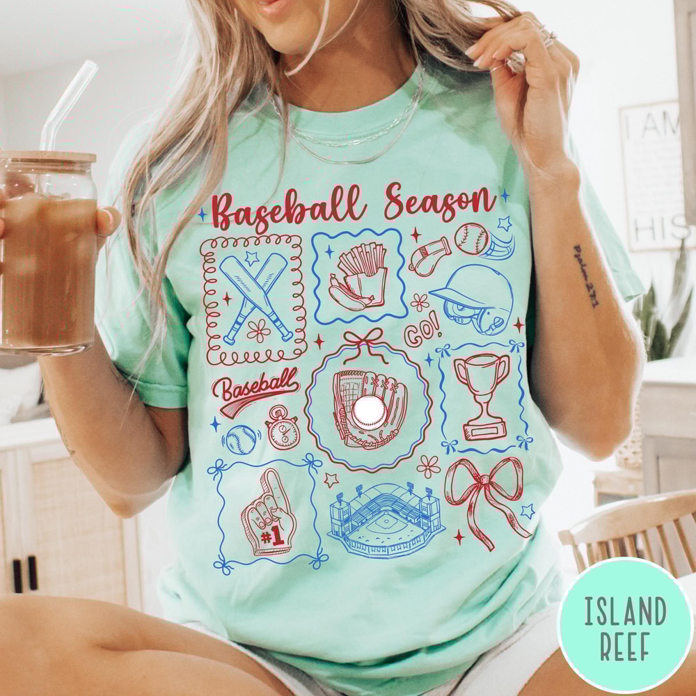 Baseball Season Comfort Colors TShirt Preppy Baseball Shirt Game Day Tee Coquette Baseball Mom Tshi 4