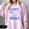 Respect The Locals Shark Sweatshirt Ocean Surfing Beach Crewneck 1