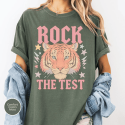 comfort colors rock the test teacher shirt | funny standardized test humor tee