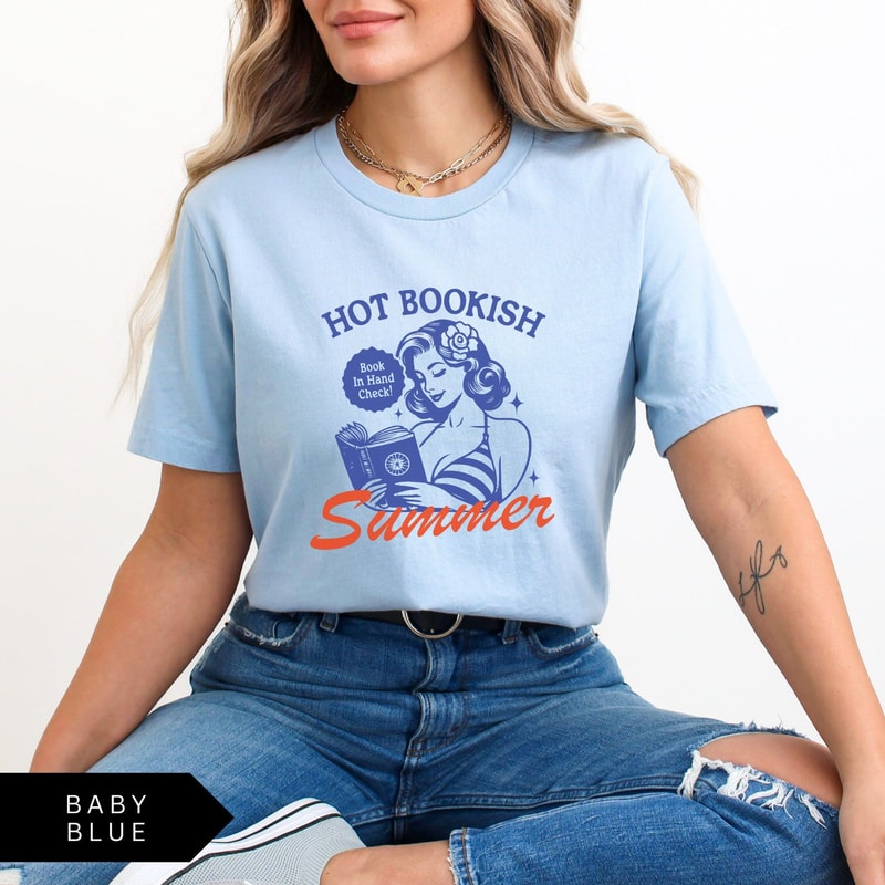 Hot Bookish Summer Shirt Book Lover Shirt Retro Tshirt Vintage Shirt Funny Book Shirt Reading Tshir 2