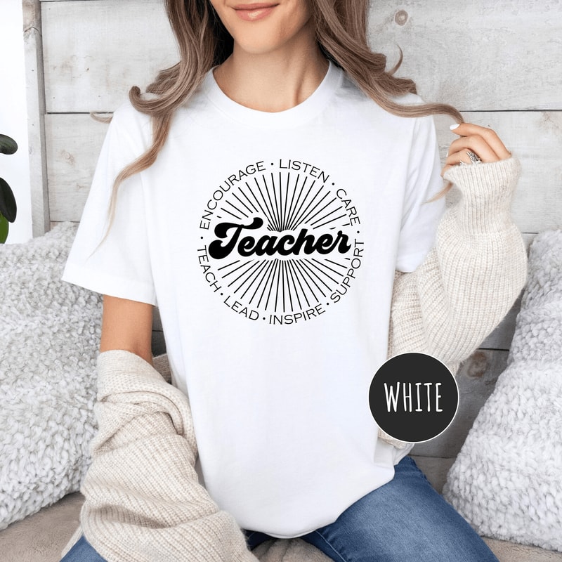 Comfort Colors Red For Ed Teacher Shirt Inspirational Retro Teacher Appreciation Tee 2