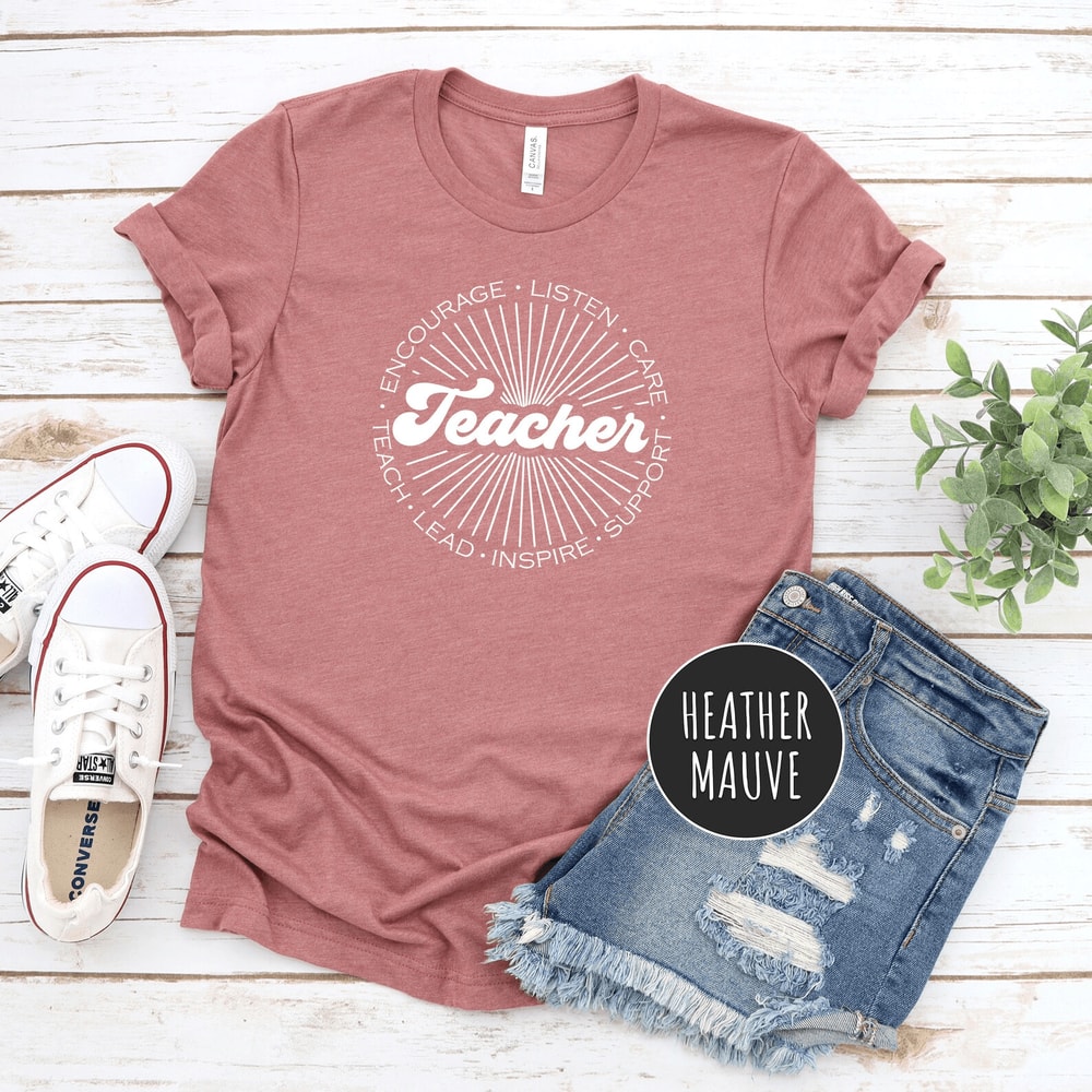 Comfort Colors Red For Ed Teacher Shirt Inspirational Retro Teacher Appreciation Tee 3