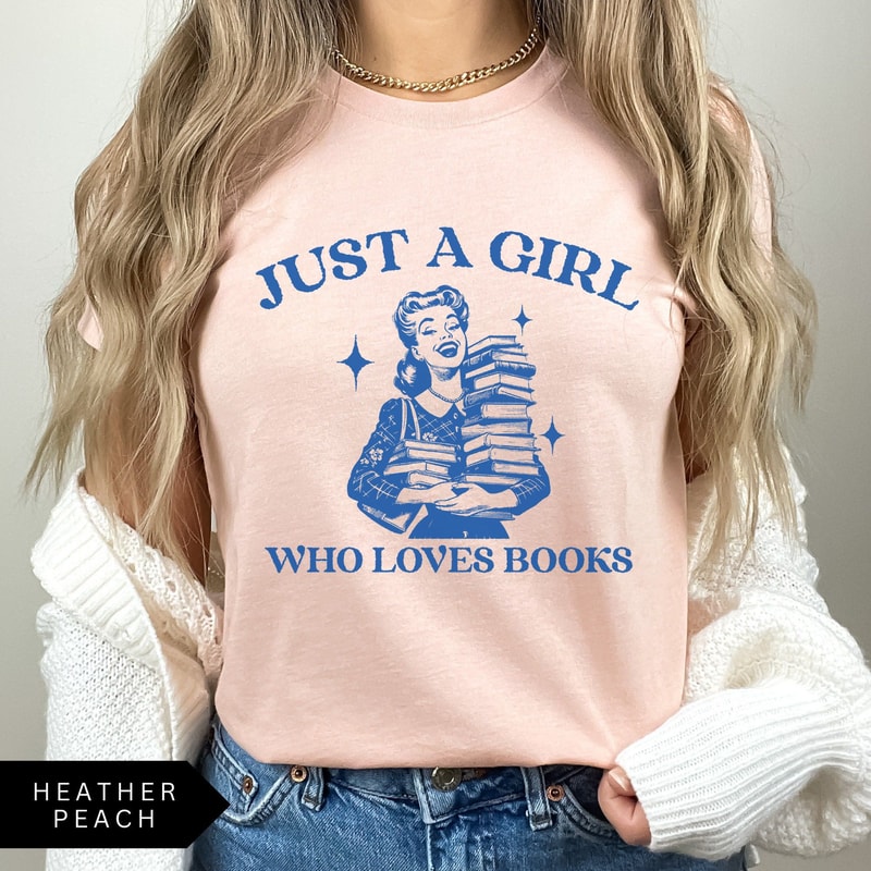 Girl Who Loves Books Shirt Book Lover Retro Tshirt Bookish T Shirt Vintage Shirt Reading Shirt Book 1