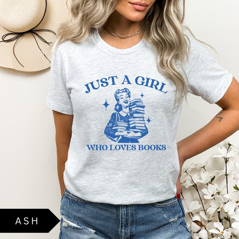 Girl Who Loves Books Shirt Book Lover Retro Tshirt Bookish T Shirt Vintage Shirt Reading Shirt Book 3