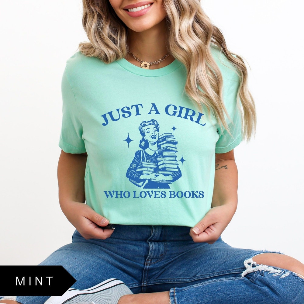 Girl Who Loves Books Shirt Book Lover Retro Tshirt Bookish T Shirt Vintage Shirt Reading Shirt Book 5