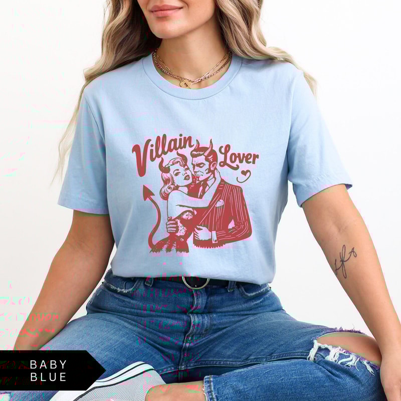 Villain Lover Shirt Book Lover Retro Tshirt Bookish T Shirt Vintage Shirt Reading Shirt Romance Rea 1