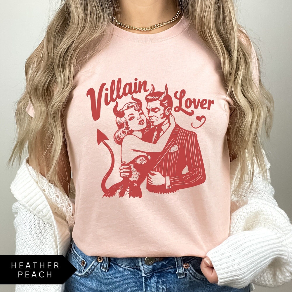 Villain Lover Shirt Book Lover Retro Tshirt Bookish T Shirt Vintage Shirt Reading Shirt Romance Rea 5