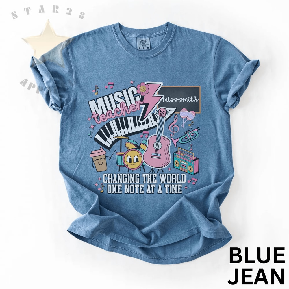 Personalized Music Teacher Shirt Music Teacher Doodle Shirt Comfort Colors Gift For Teachers 1