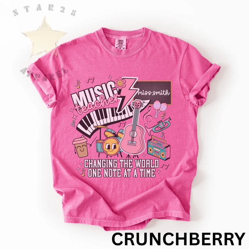 Personalized Music Teacher Shirt Music Teacher Doodle Shirt Comfort Colors Gift For Teachers 2