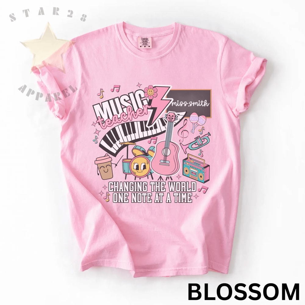 Personalized Music Teacher Shirt Music Teacher Doodle Shirt Comfort Colors Gift For Teachers 4