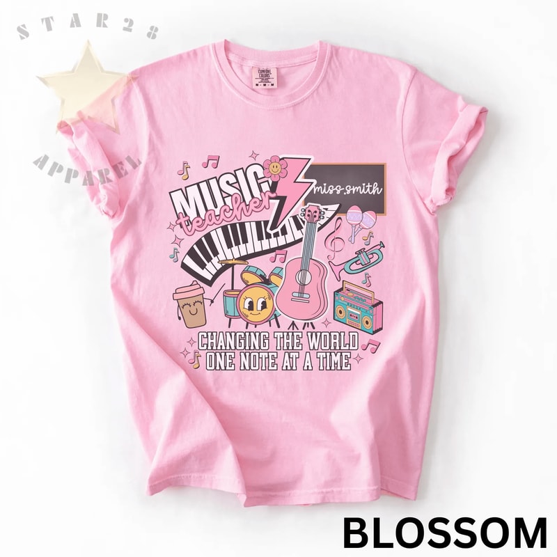 Personalized Music Teacher Shirt Music Teacher Doodle Shirt Comfort Colors Gift For Teachers 4