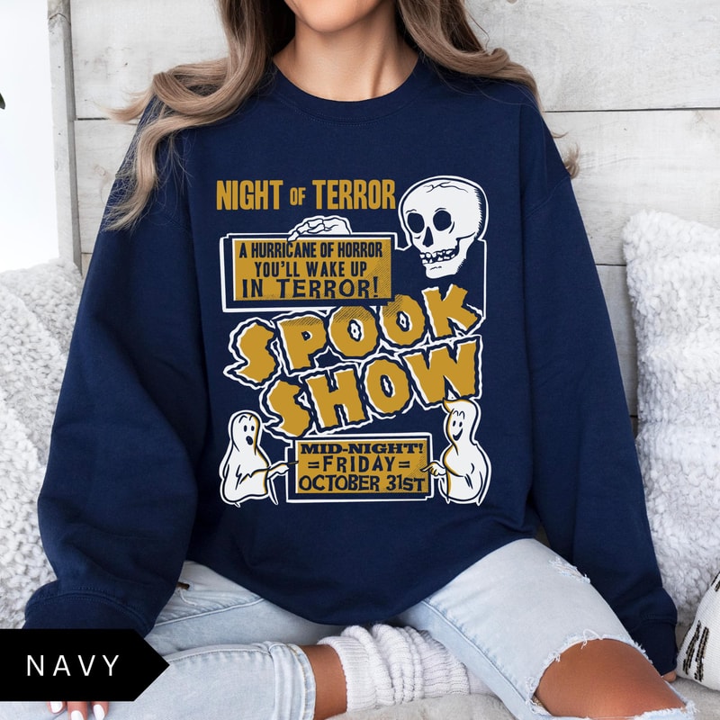Retro Halloween Spook Show Sweatshirt Halloween Aesthetic Vintage Halloween Sweatshirt Night Of Ter 1