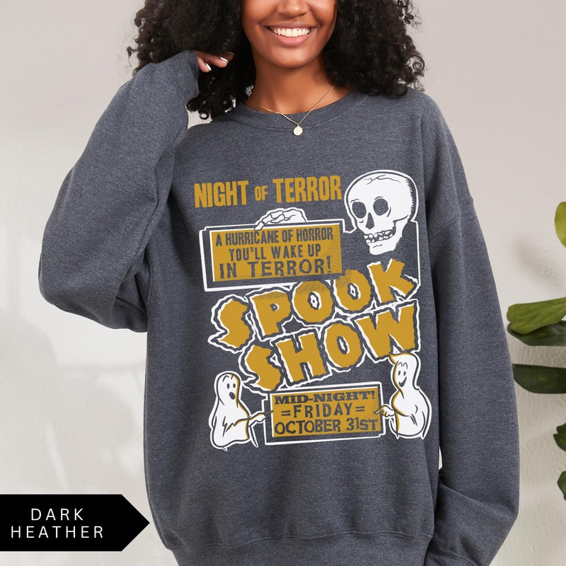 Retro Halloween Spook Show Sweatshirt Halloween Aesthetic Vintage Halloween Sweatshirt Night Of Ter 2