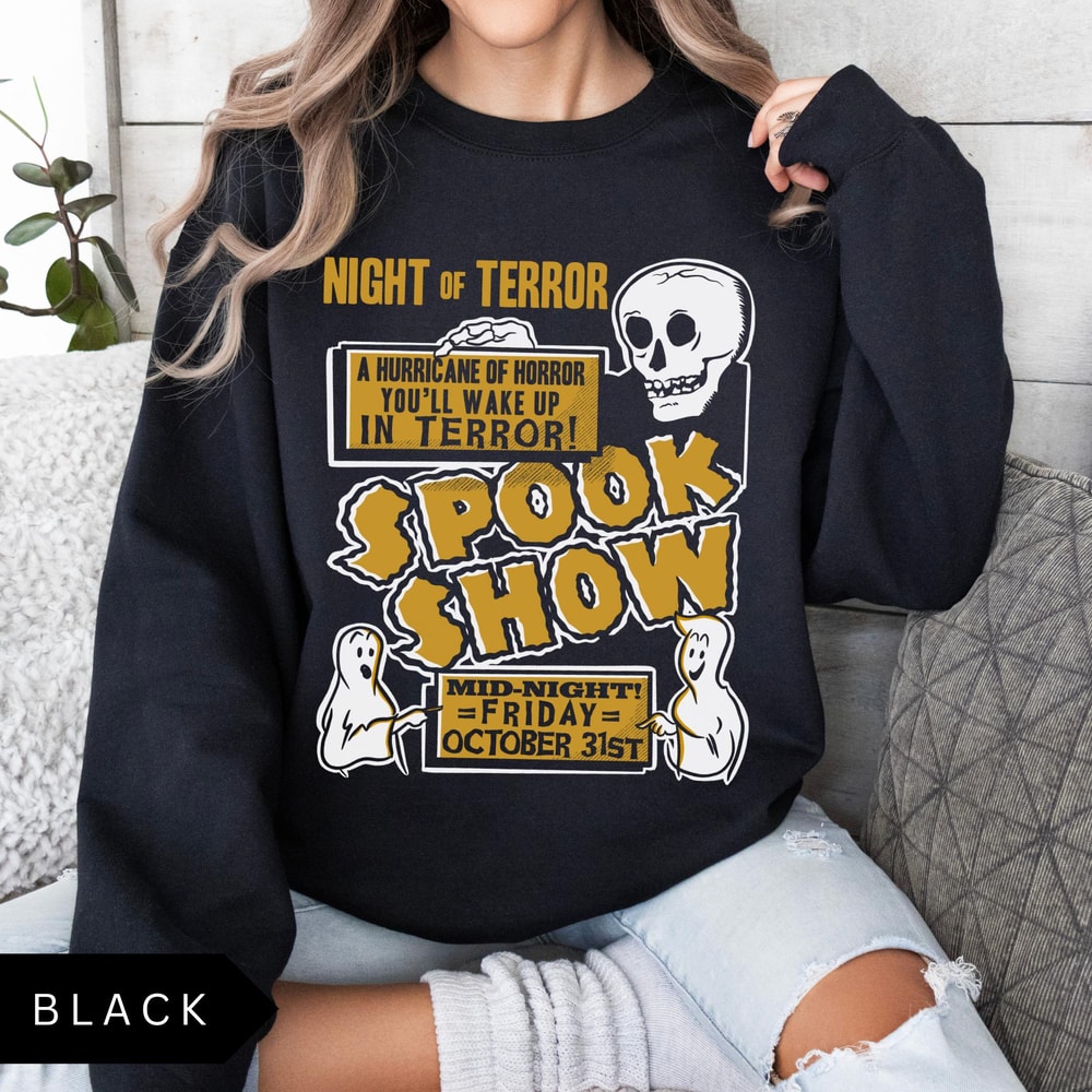 Retro Halloween Spook Show Sweatshirt Halloween Aesthetic Vintage Halloween Sweatshirt Night Of Ter 3