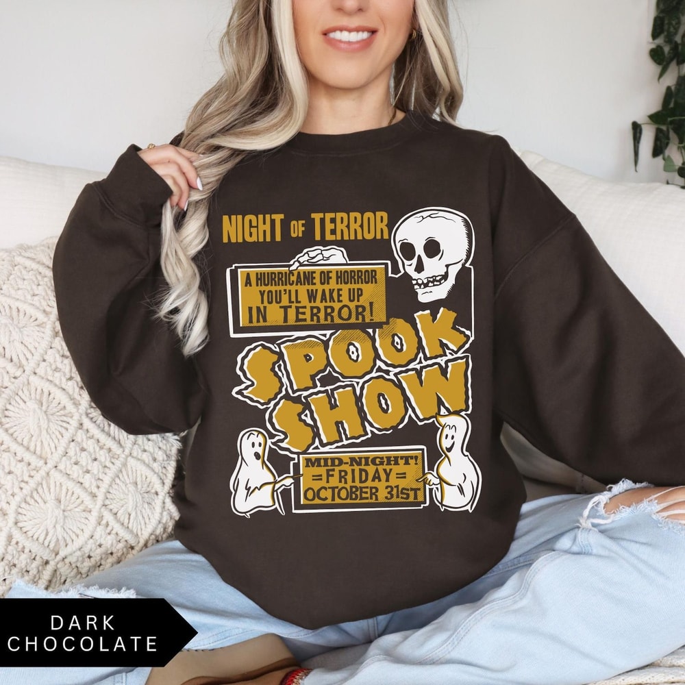 Retro Halloween Spook Show Sweatshirt Halloween Aesthetic Vintage Halloween Sweatshirt Night Of Ter 4
