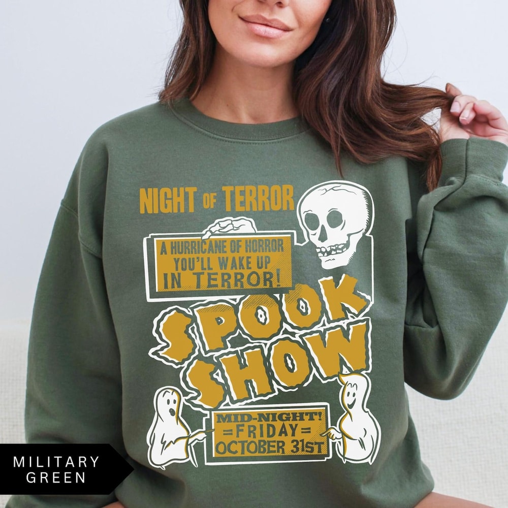 Retro Halloween Spook Show Sweatshirt Halloween Aesthetic Vintage Halloween Sweatshirt Night Of Ter 5