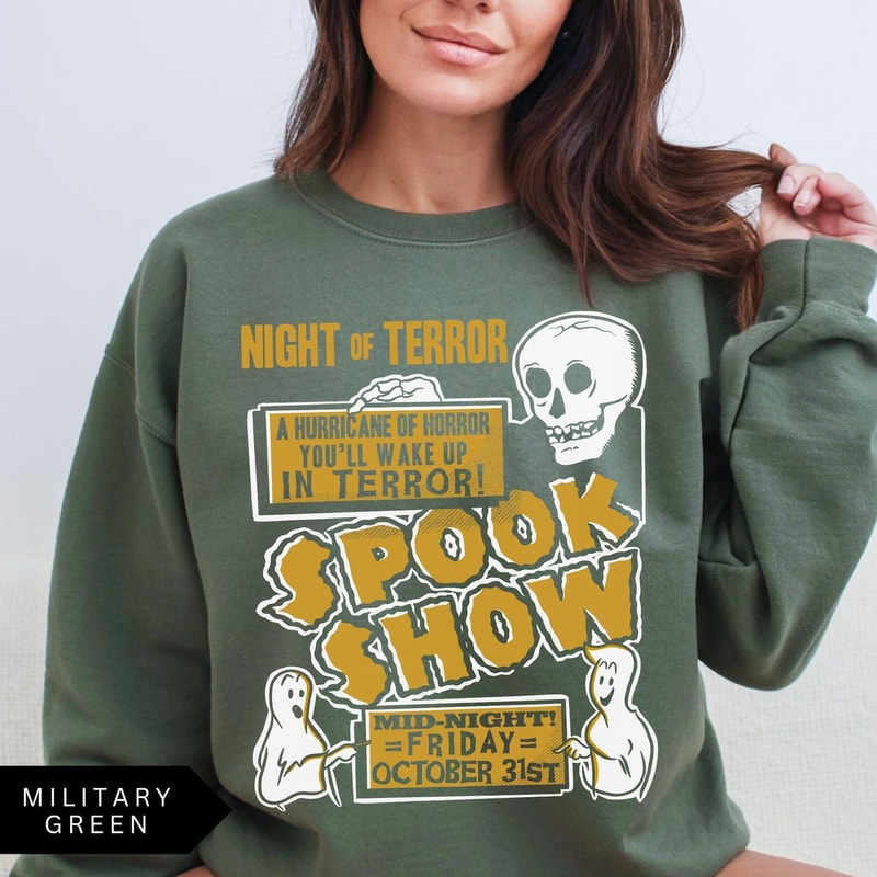 Retro Halloween Spook Show Sweatshirt Halloween Aesthetic Vintage Halloween Sweatshirt Night Of Ter 5