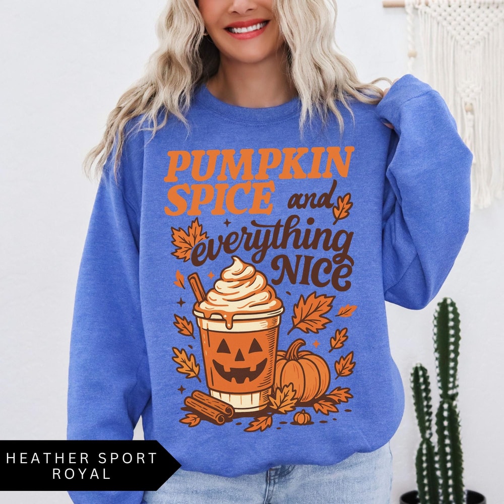 Pumpkin Spice Everything Nice Sweatshirt Retro Halloween Shirt Vintage Halloween Aesthetic Womens 3