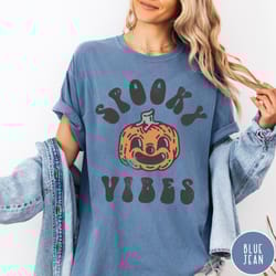 vintage halloween comfort colors shirt, retro spooky vibes graphic tee