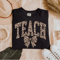 Comfort Colors Leopard Teach Shirt Varsity Teacher Shirt Cute Educator Tee 5