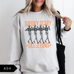 spooky scary skeletons sweatshirt, retro halloween shirt, skeletons sweatshirt, halloween aesthetic, vintage halloween