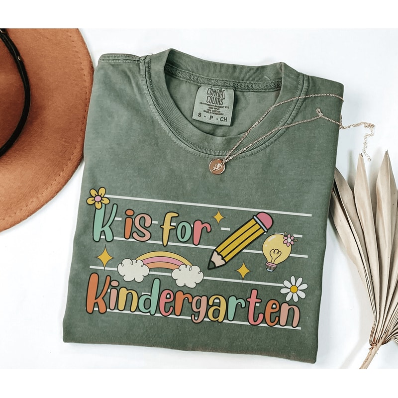Kindergarten Teacher Shirt Retro Kindergarten Teach Tee Cute Teacher Gift 0