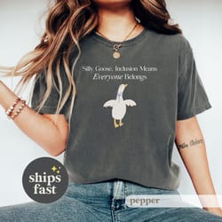 goose inclusion t-shirt, everyone belongs tee for teachers, therapists, neurodiversity advocates, autism acceptance t-sh