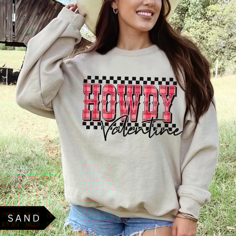 Retro Western Valentine Sweatshirt Howdy Valentine Sweatshirt Trendy Western Valentines Day Shirt V 2